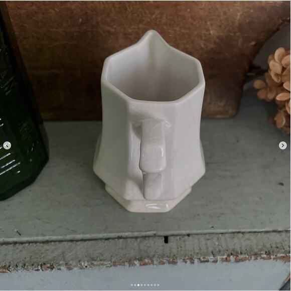Vintage Independence Ironstone Interpace Japan Octagonal White Creamer - Picture 4 of 9